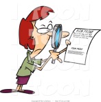 artoon-red-headed-woman-using-a-magnifying-glass-to-inspect-the-fine-print-on-a-document-by-ron-leishman-1655